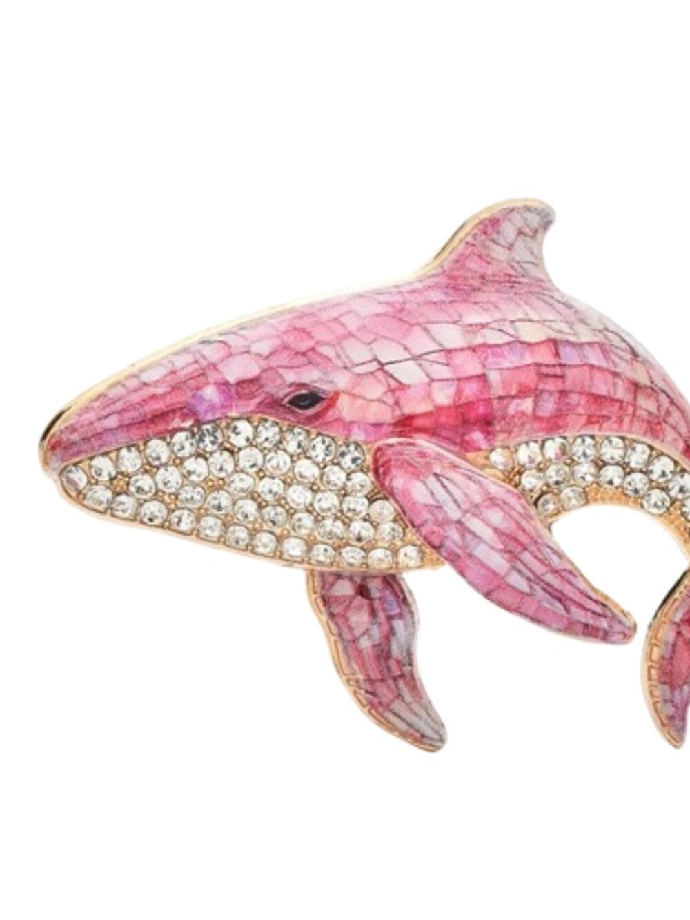 4 Pcs Colorful Enamel Whale Brooch Set for Women Sparkling Rhinestone Nautical